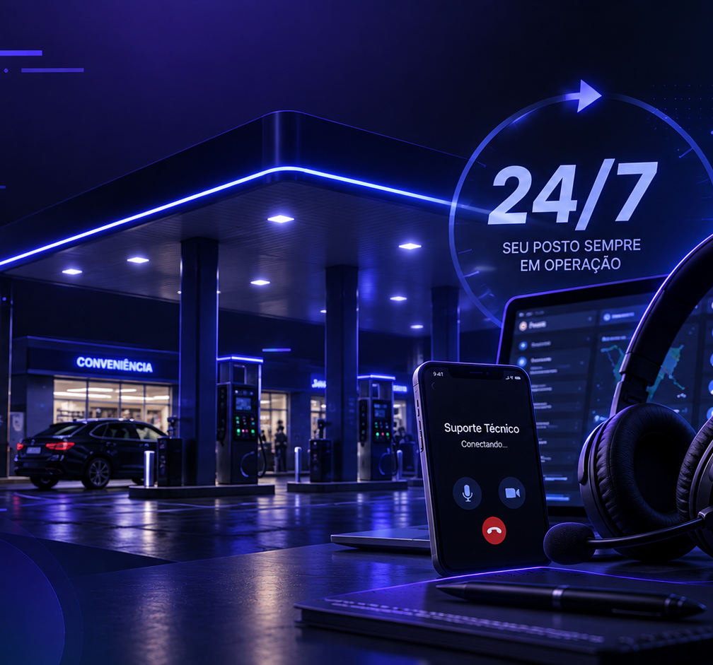 Suporte técnico 24 horas para postos de combustíveis